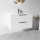 3D-2W 900x450x550mm White Wall Hung Plywood Vanity with Ceramic Basin